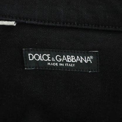 Dolce & Gabbana Back Print Button Up Denim Shirt Black — view 6