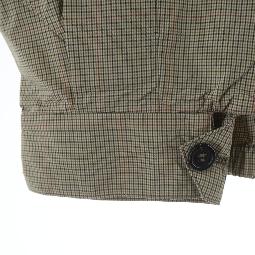 Miu Miu Plaid Front Logo Button Jacket Beige — view 5