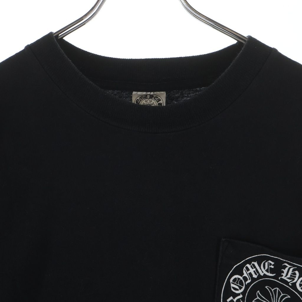 Chrome Hearts Scroll Label T-Shirt Print Crew Neck Pocket Short Sleeve Black — view 3
