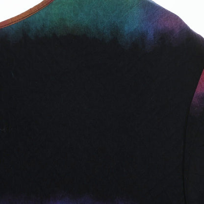 Chanel Top Short Sleeve Black Red Green Blue Silk 34 — view 4