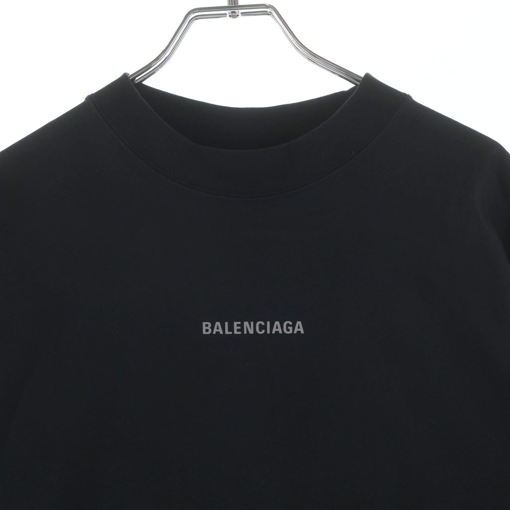 Balenciaga Medium Fit Tee Double Sided Logo Print Crew Neck Short Sleeve — view 3