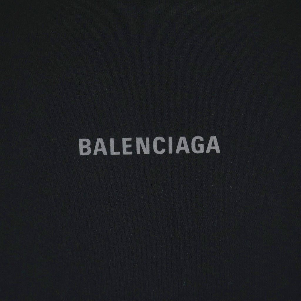 Balenciaga Medium Fit Tee Double Sided Logo Print Crew Neck Short Sleeve — view 4
