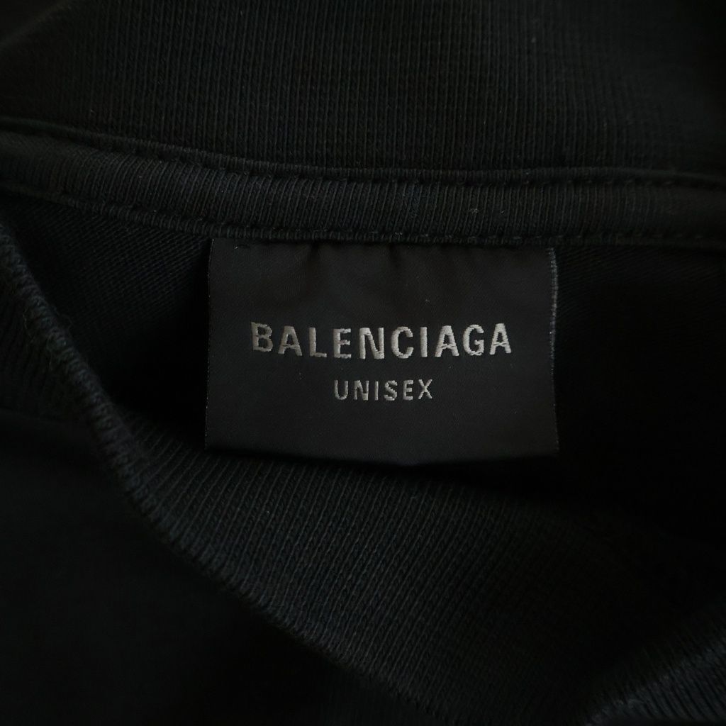 Balenciaga Medium Fit Tee Double Sided Logo Print Crew Neck Short Sleeve — view 6