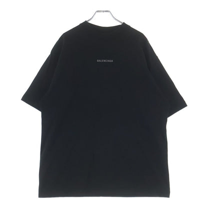 Balenciaga Medium Fit Tee Double Sided Logo Print Crew Neck Short Sleeve