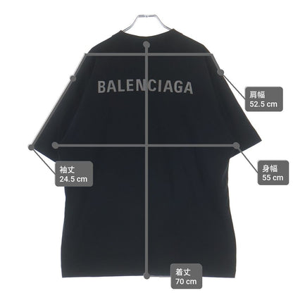 Balenciaga Medium Fit Tee Double Sided Logo Print Crew Neck Short Sleeve — view 9