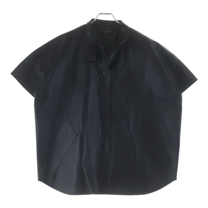 Louis Vuitton Front Button Leather Short Sleeve Shirt Black WB