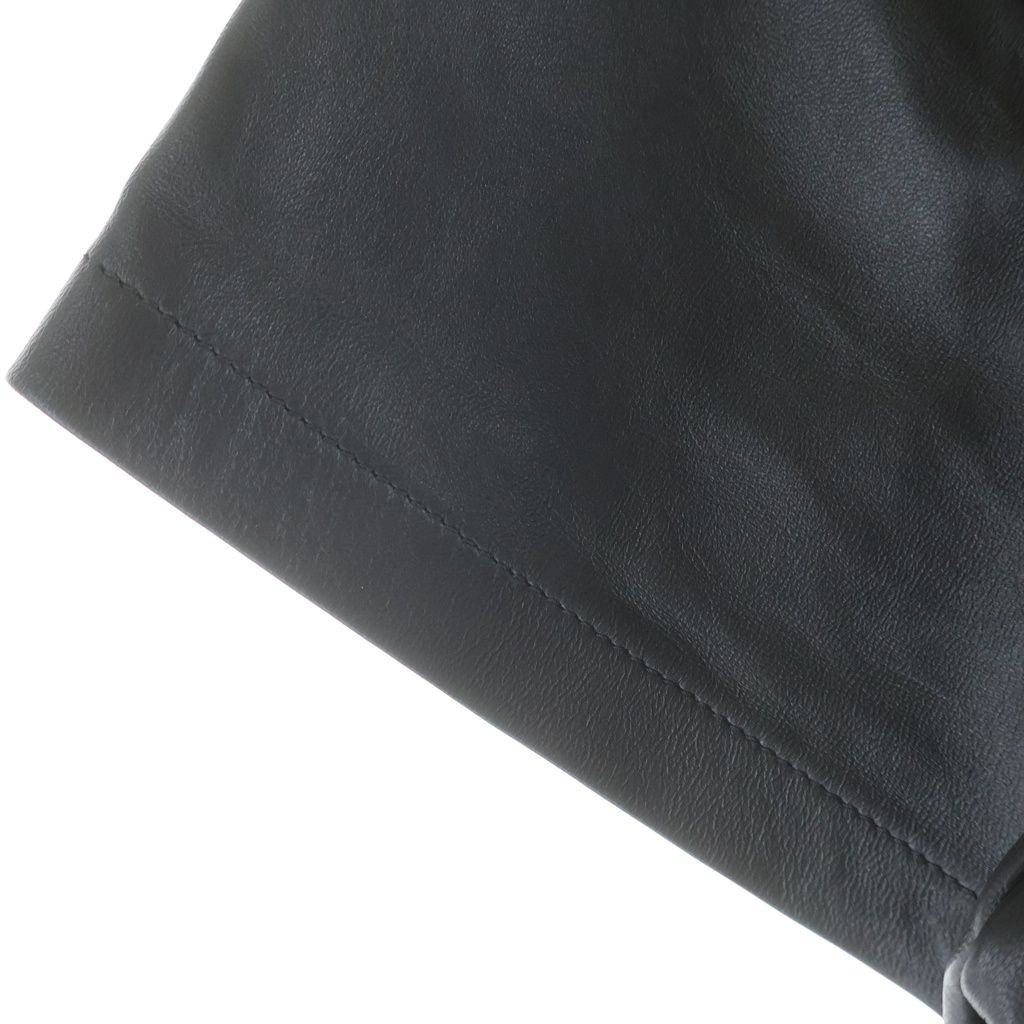 Louis Vuitton Front Button Leather Short Sleeve Shirt Black WB — view 5