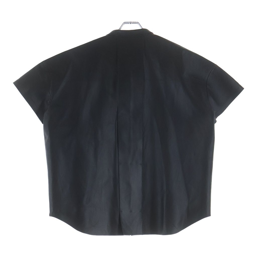 Louis Vuitton Front Button Leather Short Sleeve Shirt Black WB — view 2