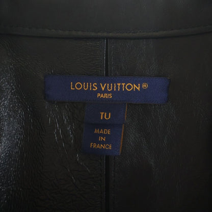 Louis Vuitton Front Button Leather Short Sleeve Shirt Black WB — view 6