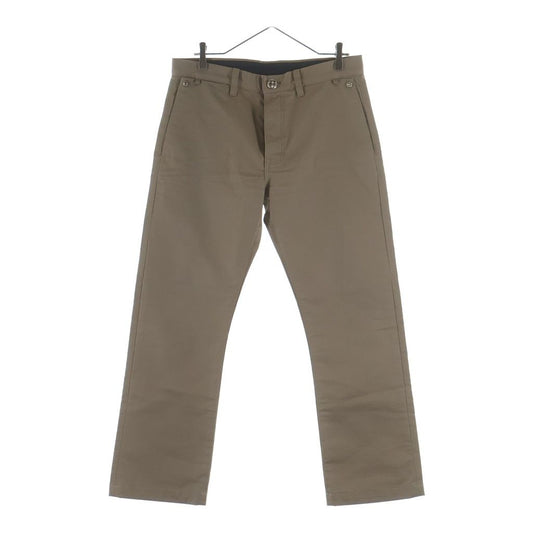 Chrome Hearts Chinos Leather Switch Button Fly Chinowork Pants Beige