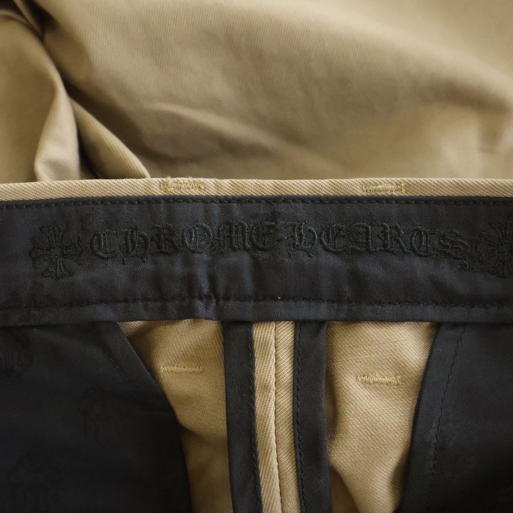 Chrome Hearts Chinos Leather Switch Button Fly Chinowork Pants Beige — view 7