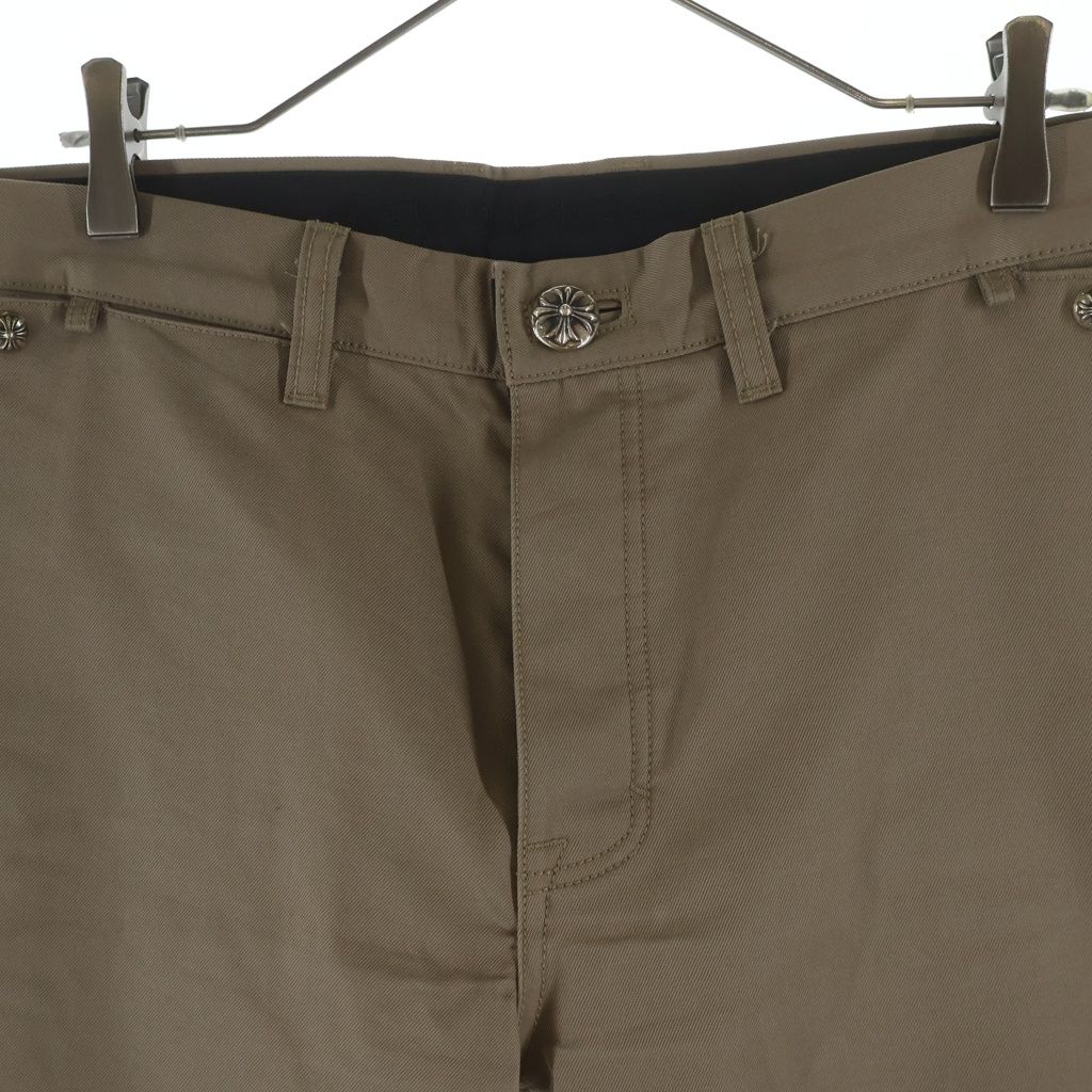 Chrome Hearts Chinos Leather Switch Button Fly Chinowork Pants Beige — view 3
