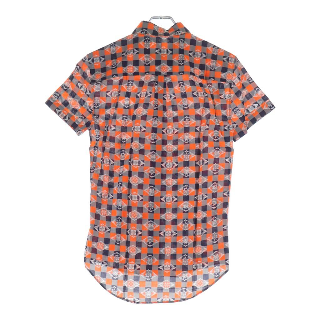 Louis Vuitton All Over Pattern Cotton Short Sleeve Shirt Orange Gray — view 2