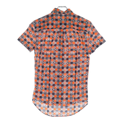 Louis Vuitton All Over Pattern Cotton Short Sleeve Shirt Orange Gray — view 2