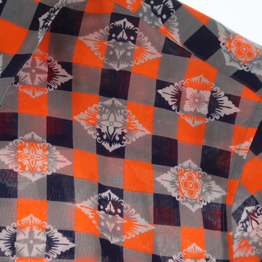 Louis Vuitton All Over Pattern Cotton Short Sleeve Shirt Orange Gray — view 4