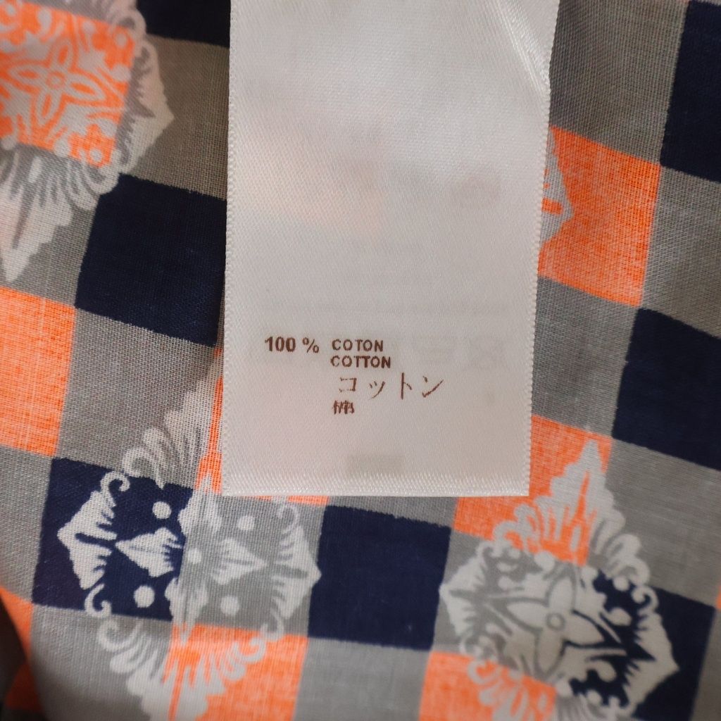 Louis Vuitton All Over Pattern Cotton Short Sleeve Shirt Orange Gray — view 7