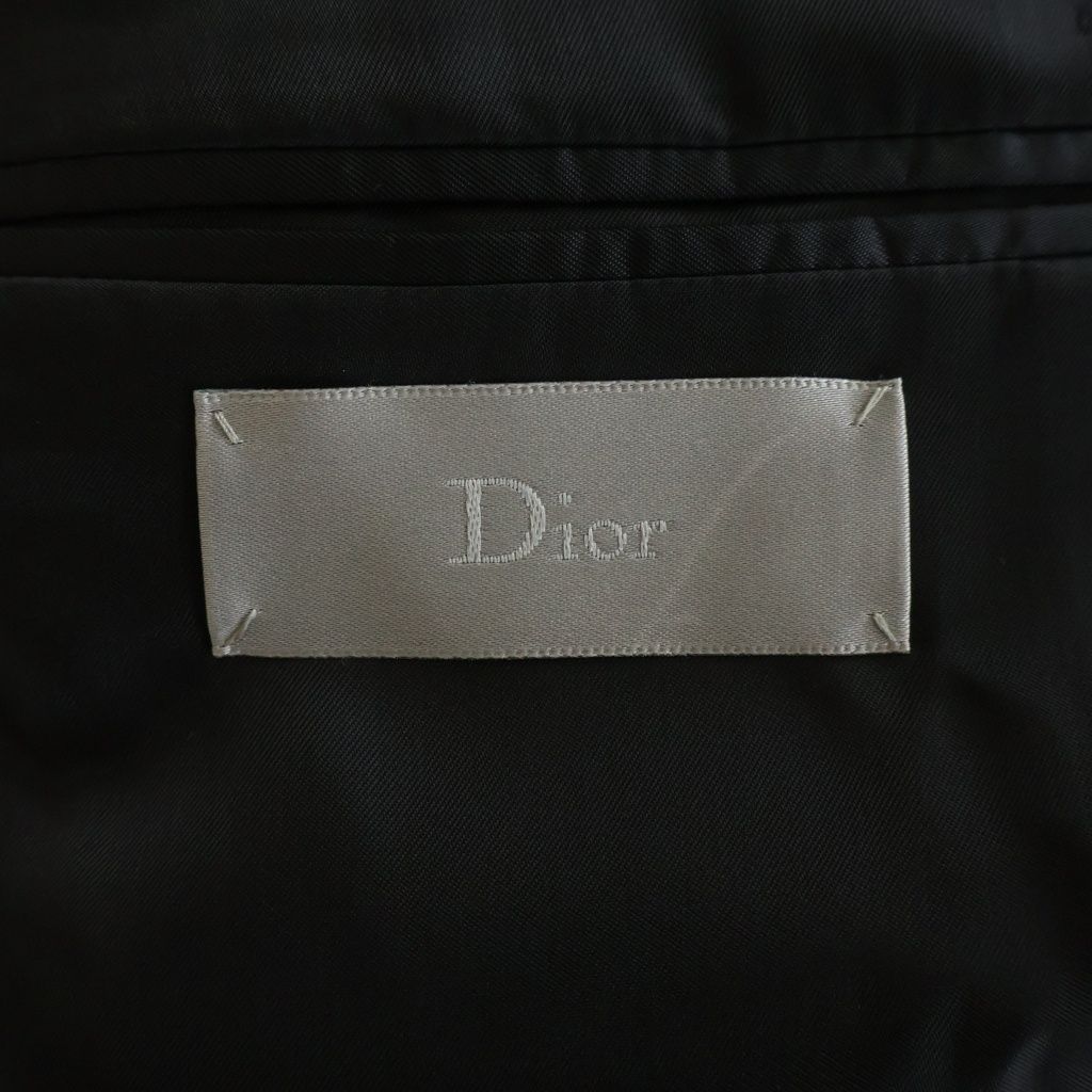 Dior White Rose Embroidery Wool Single Teal Jacket Navy — view 7