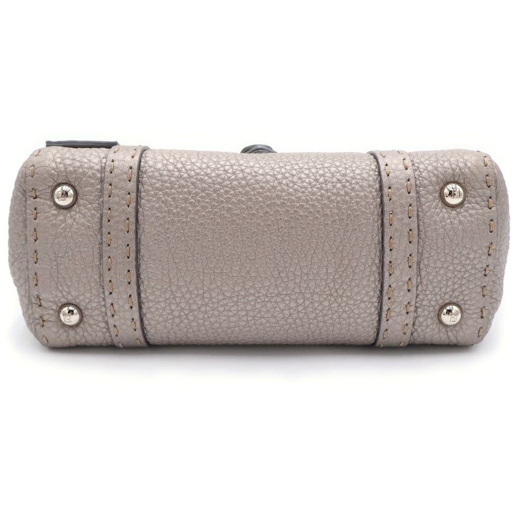 Fendi Selleria Minilinda Handbag Gray Ju Silver Leather — view 4