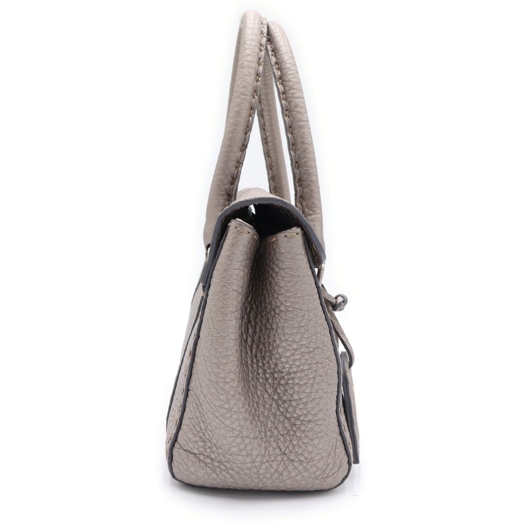 Fendi Selleria Minilinda Handbag Gray Ju Silver Leather — view 3