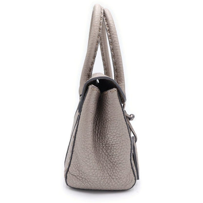 Fendi Selleria Minilinda Handbag Gray Ju Silver Leather — view 3