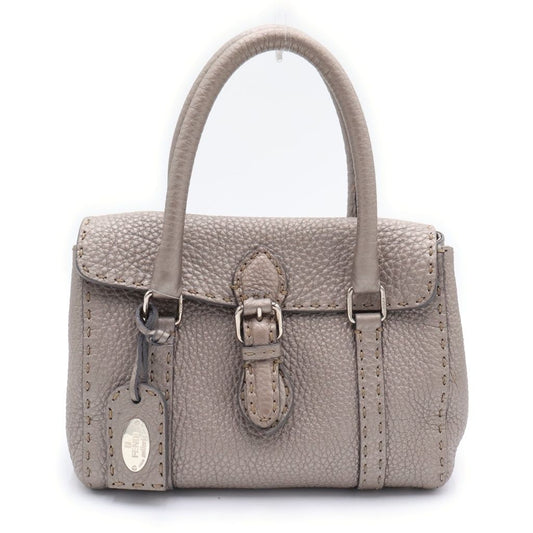 Fendi Selleria Minilinda Handbag Gray Ju Silver Leather
