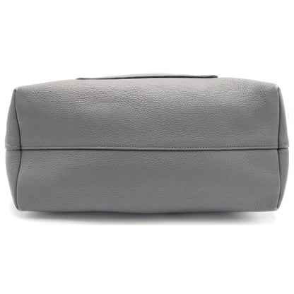 Prada 2-Way Tote Shoulder Bag Gray Leather Gold — view 4