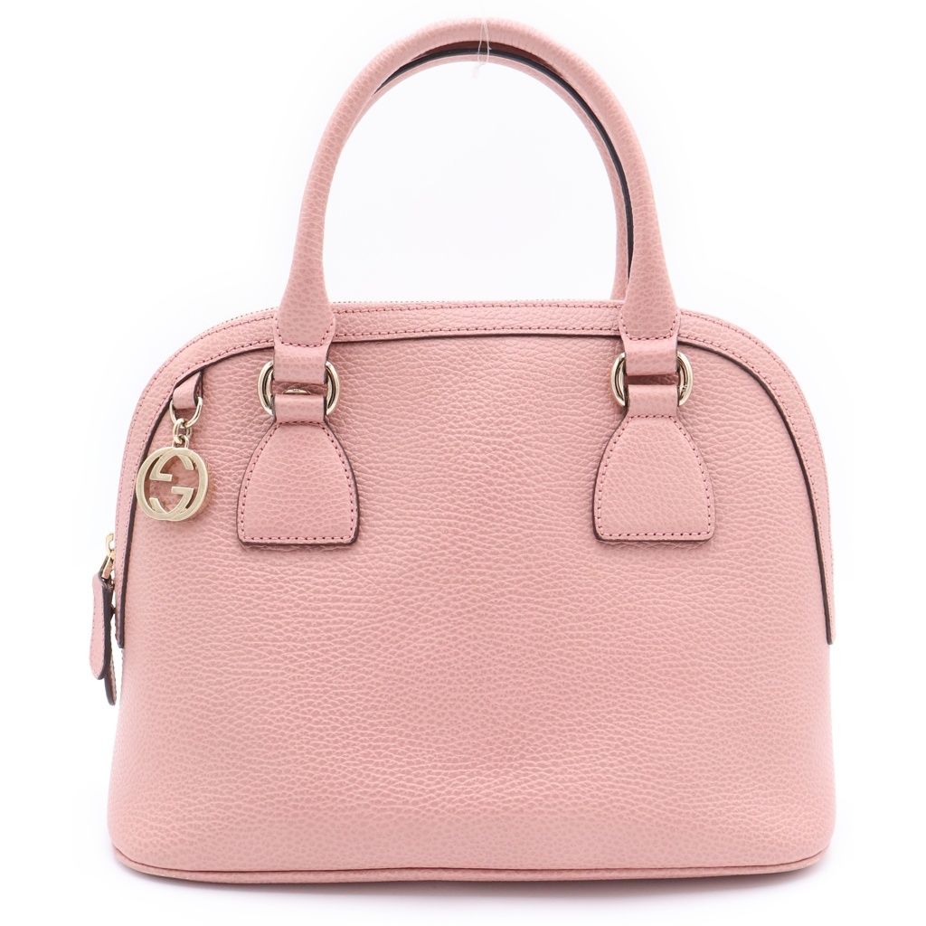 Gucci Interlocking 2-Way Shoulder Handbag Pink Leather Gold