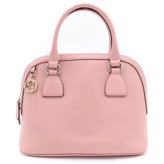 Gucci Interlocking 2-Way Shoulder Handbag Pink Leather Gold