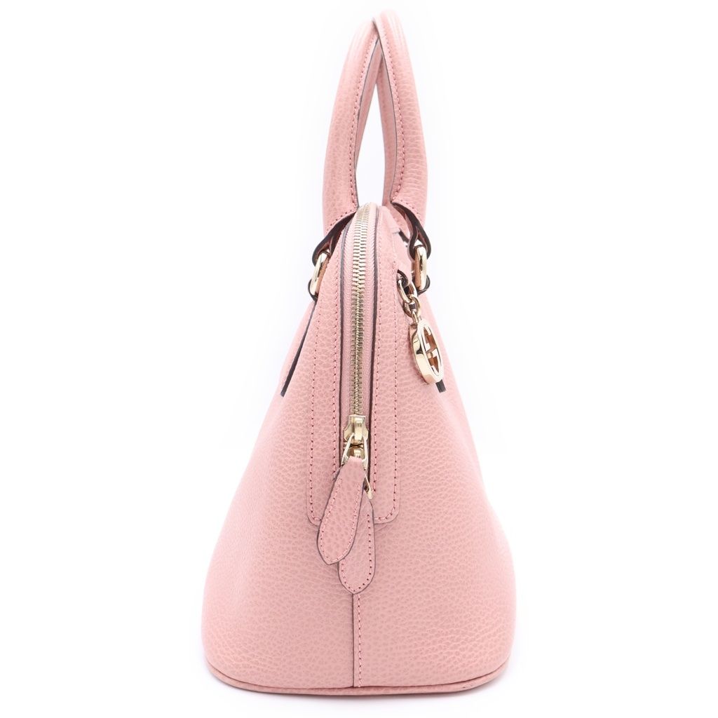 Gucci Interlocking 2-Way Shoulder Handbag Pink Leather Gold — view 3