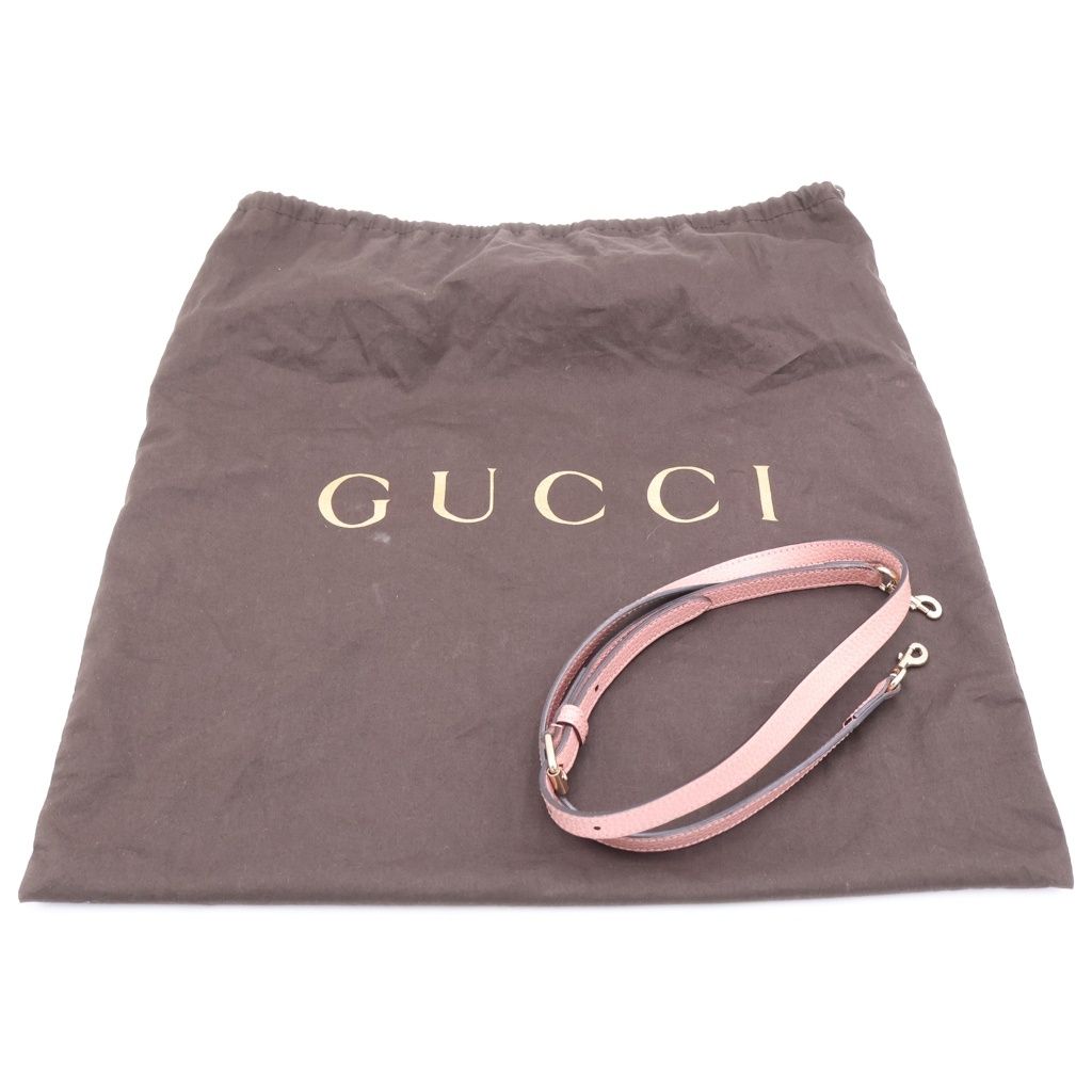 Gucci Interlocking 2-Way Shoulder Handbag Pink Leather Gold — view 7