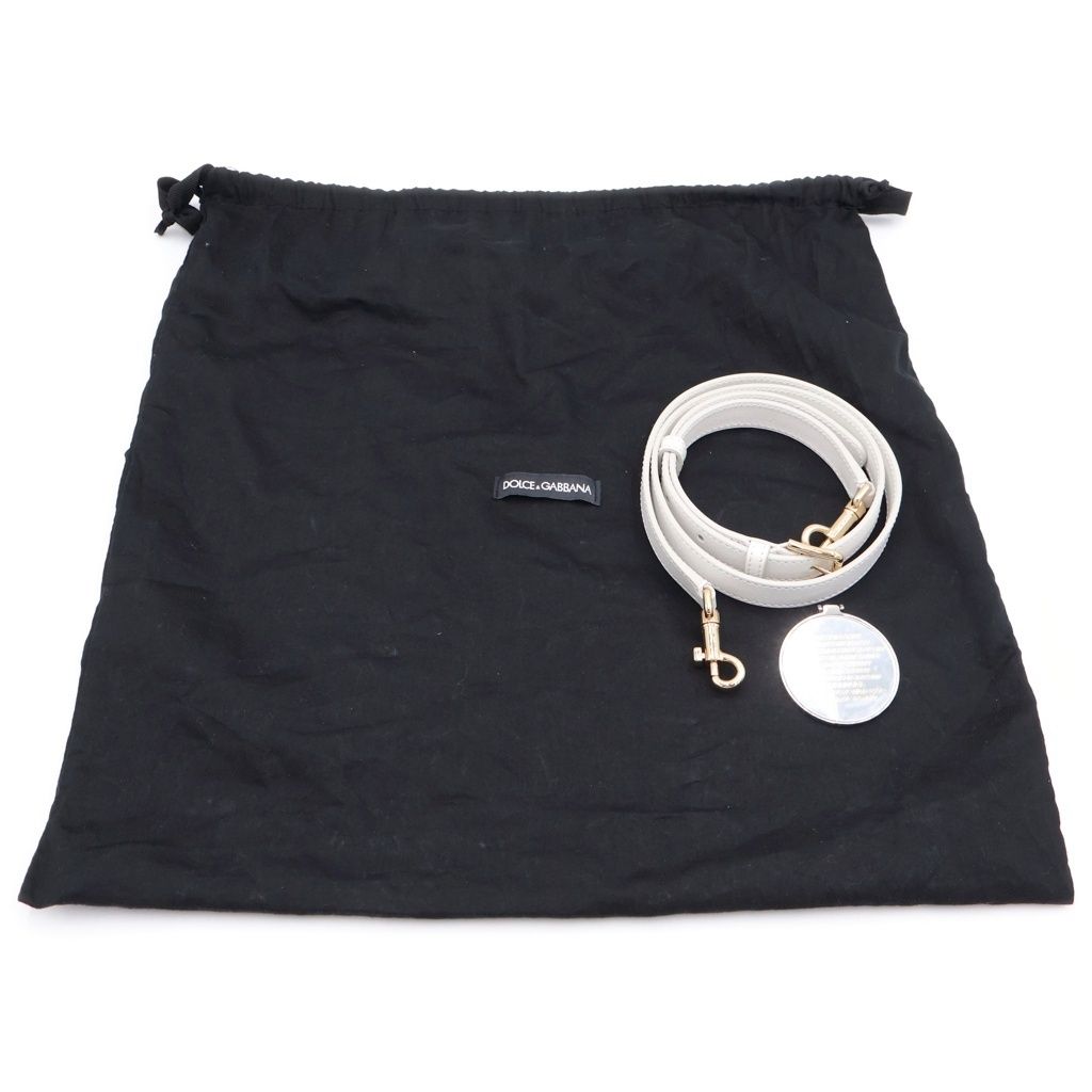 Dolce & Gabbana Lucia 2-Way Shoulder Bag White Leather Gold — view 7