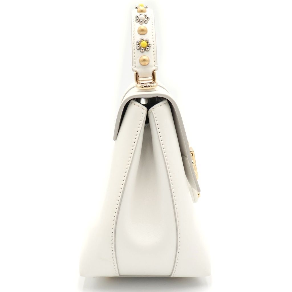 Dolce & Gabbana Lucia 2-Way Shoulder Bag White Leather Gold — view 3