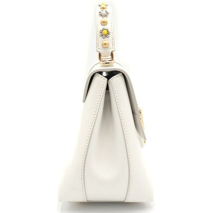 Dolce & Gabbana Lucia 2-Way Shoulder Bag White Leather Gold — view 3