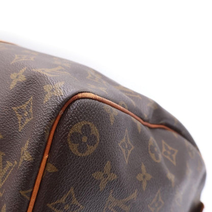Louis Vuitton Keepall 45 Monogram Boston Bag Brown Leather Gold — view 6