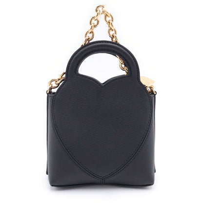 Tiffany & Co Return to 2-Way Shoulder Bag Chain Black Cobalt Blue Leather Gold — view 2