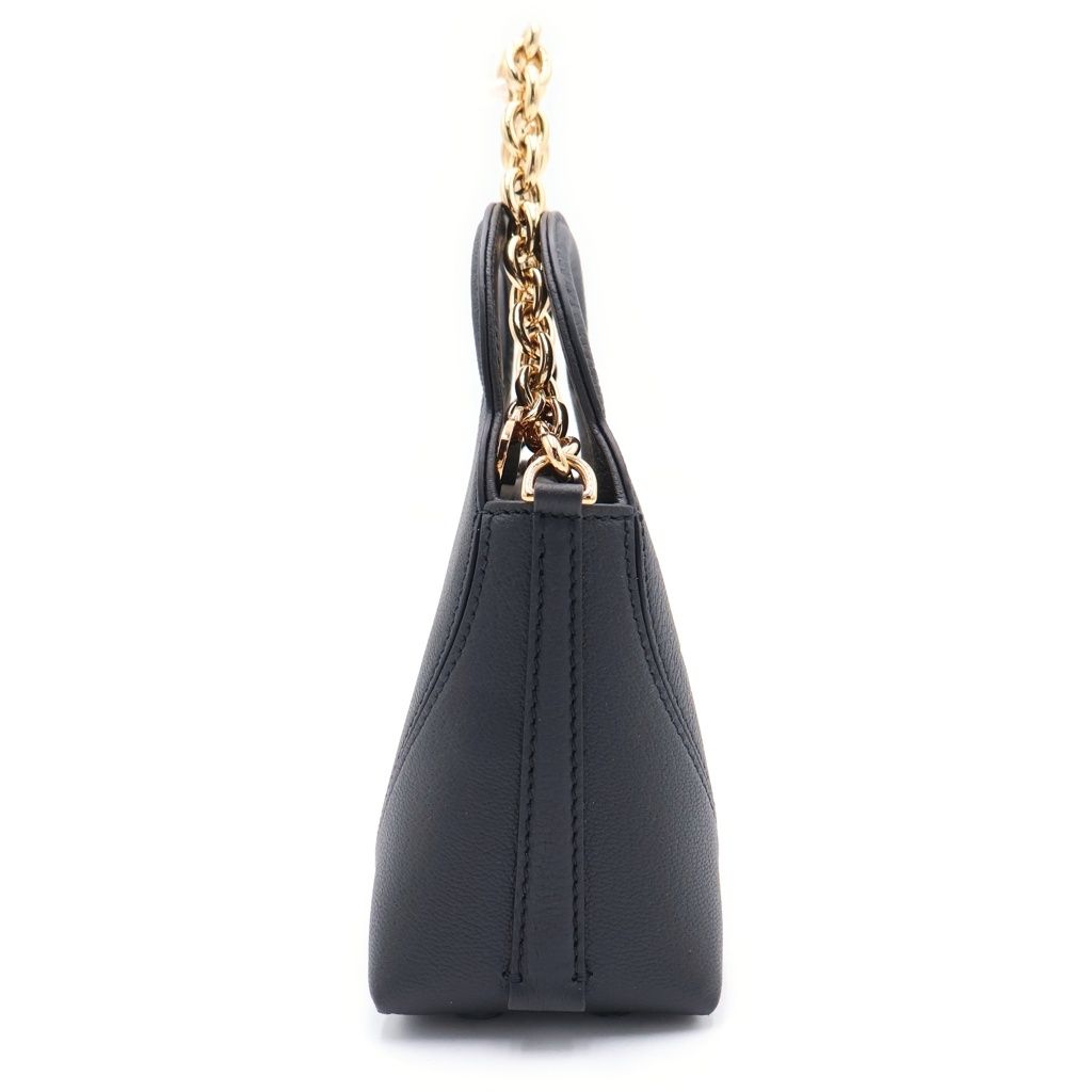 Tiffany & Co Return to 2-Way Shoulder Bag Chain Black Cobalt Blue Leather Gold — view 3