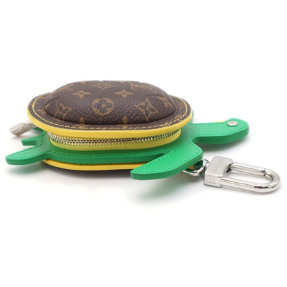 Louis Vuitton Monogram Turtle Charm Pouch Case Brown Green Silver — view 3