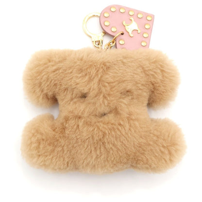 Celine Triomphe Bonbon Charm Bag Key Holder Key Ring Brown Beige Gold