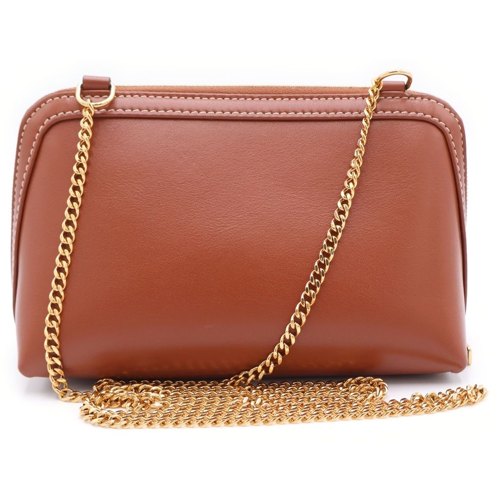 Celine Cuill Triangle Off Chain Clutch Back Mini Shoulder Bag Pochette Pouch — view 2