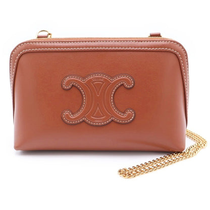 Celine Cuill Triangle Off Chain Clutch Back Mini Shoulder Bag Pochette Pouch