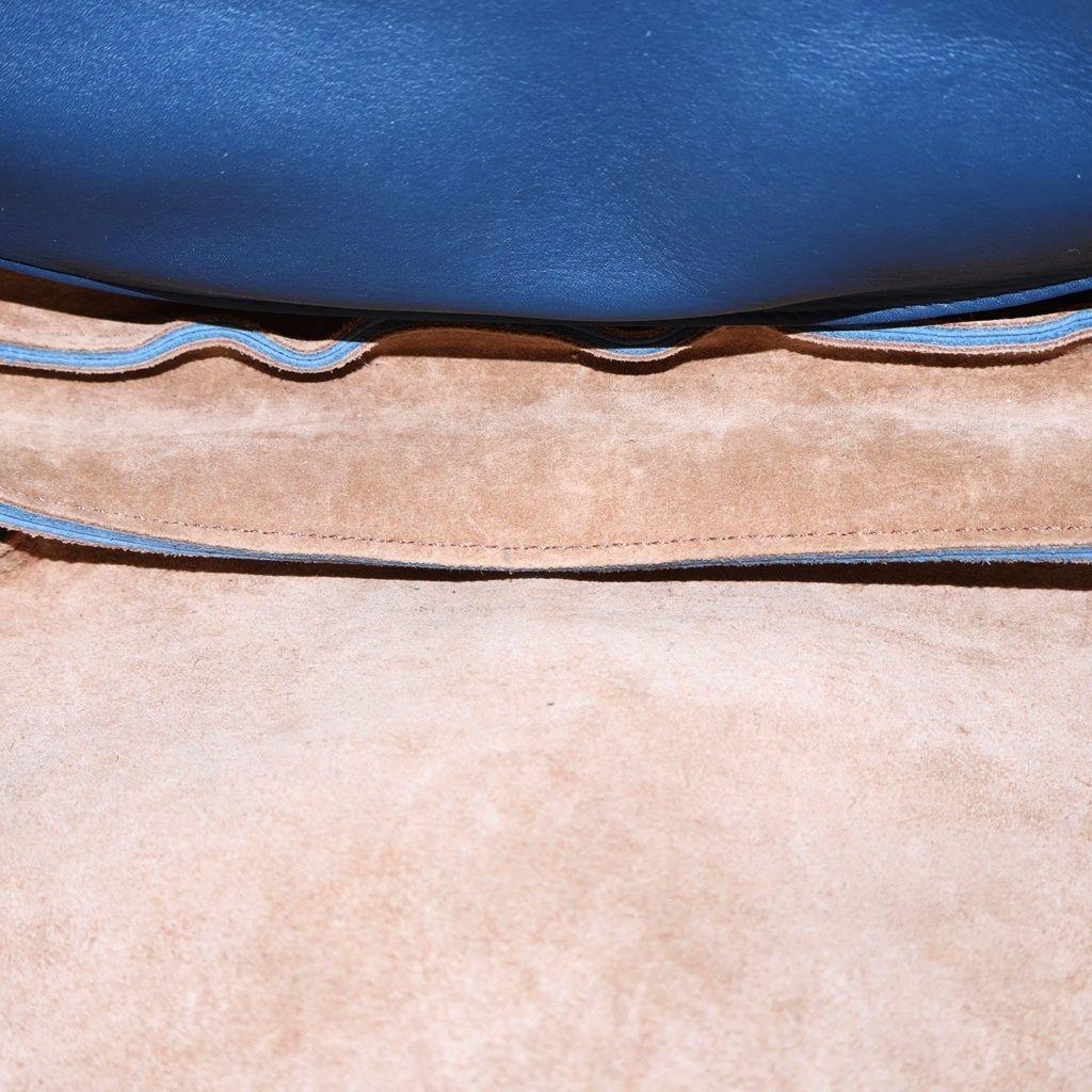 Loewe Fortune Hobo 2-Way Tote Shoulder Bag Blue Leather Silver — view 5