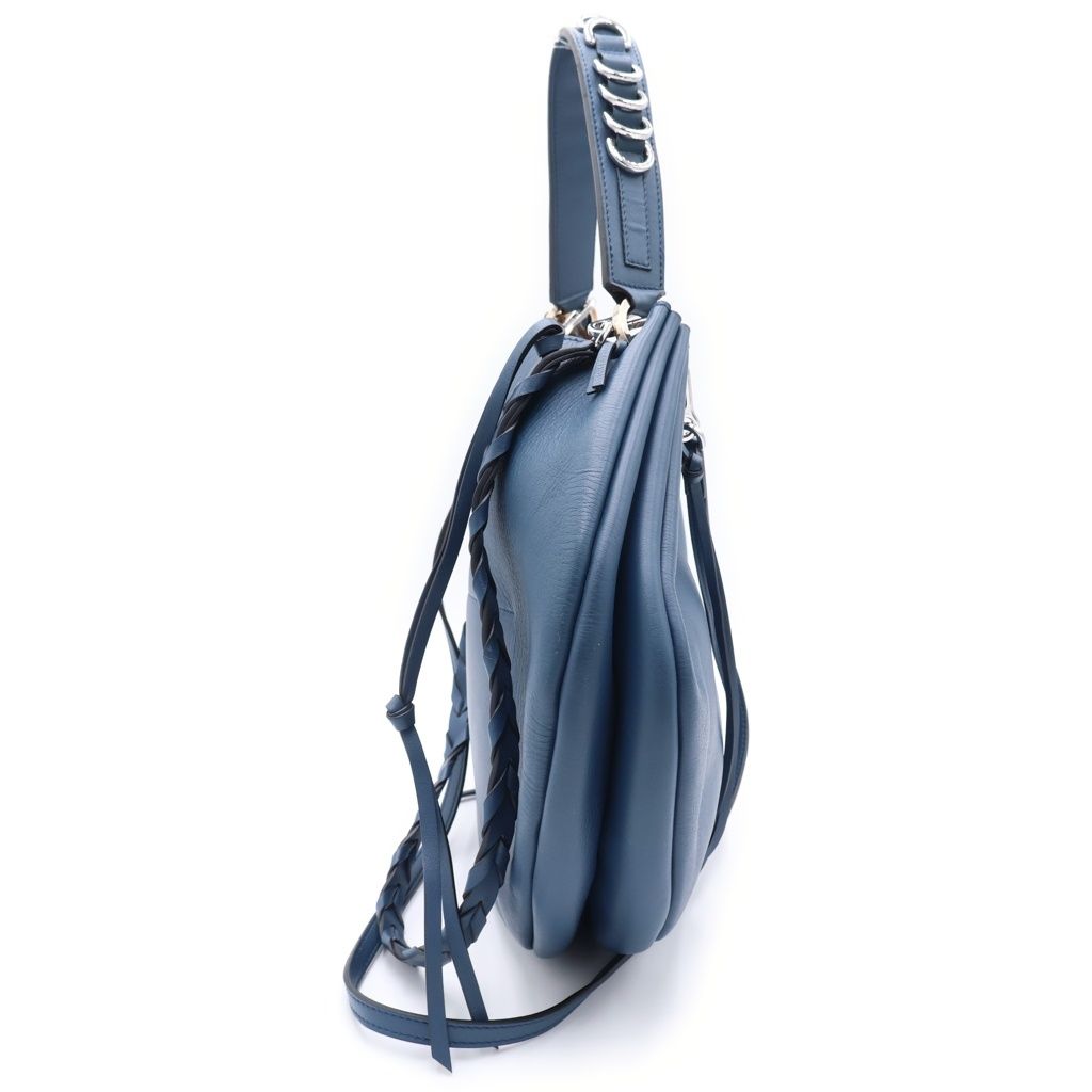 Loewe Fortune Hobo 2-Way Tote Shoulder Bag Blue Leather Silver — view 3