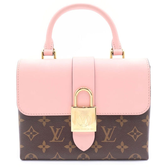 Louis Vuitton Monogram Locky BB Rose Poodle 2-Way Shoulder Bag Brown Pink