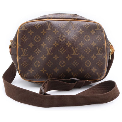 Louis Vuitton Monogram Reporter PM Shoulder Bag Brown Leather Gold — view 2