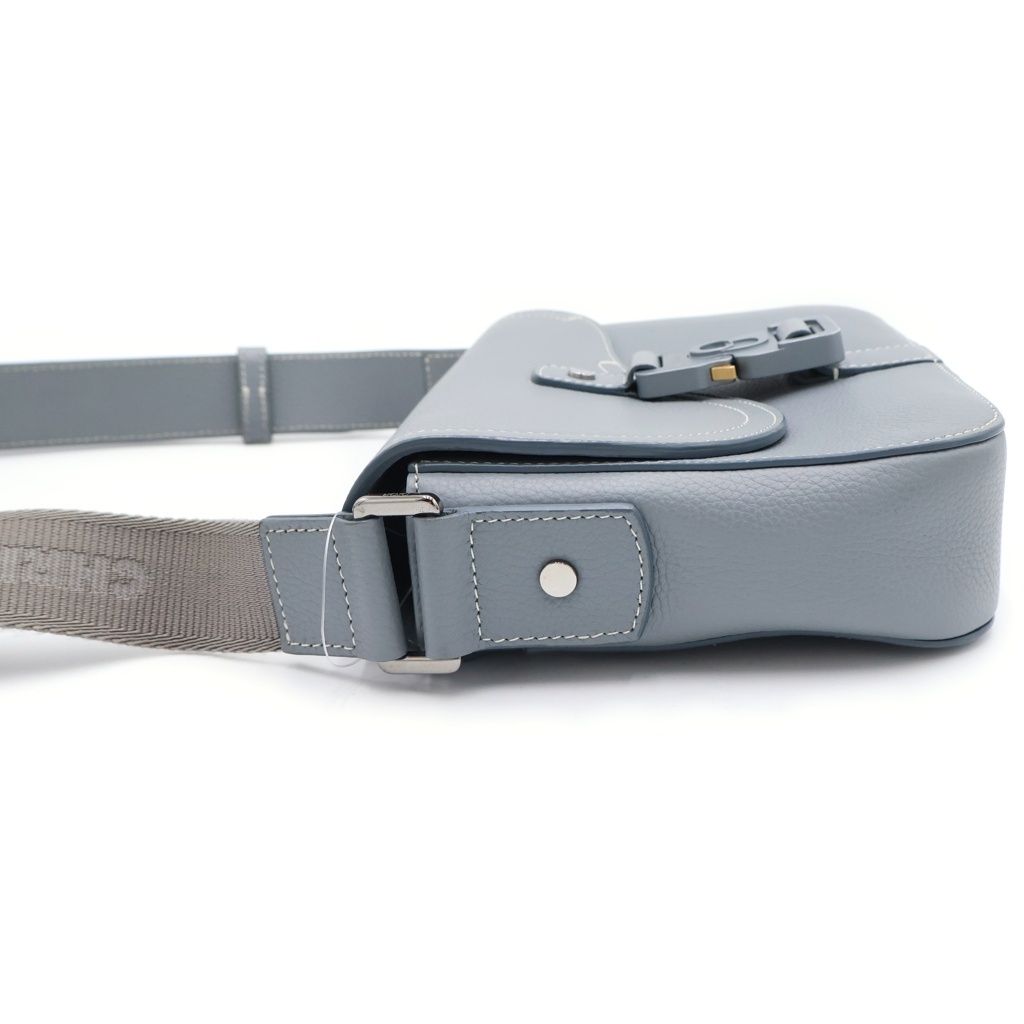 Dior Saddle Leather Shoulder Bag Gray — view 3