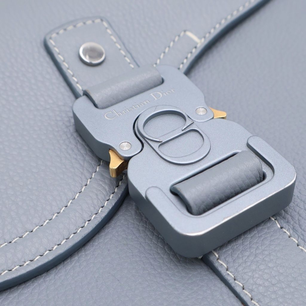 Dior Saddle Leather Shoulder Bag Gray — view 6