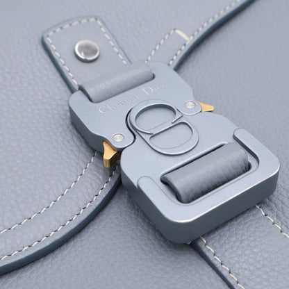Dior Saddle Leather Shoulder Bag Gray — view 6