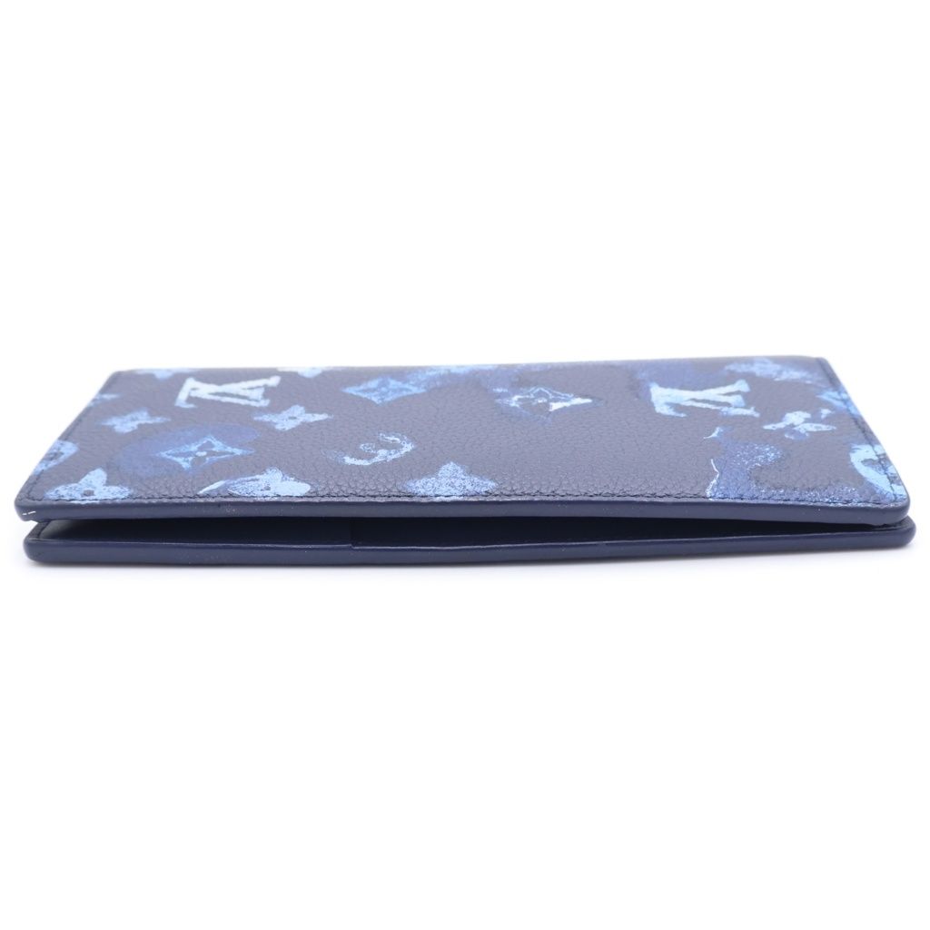 Louis Vuitton Portefeuille Brazza Monogram Leather Water Color Blue Wallet — view 3