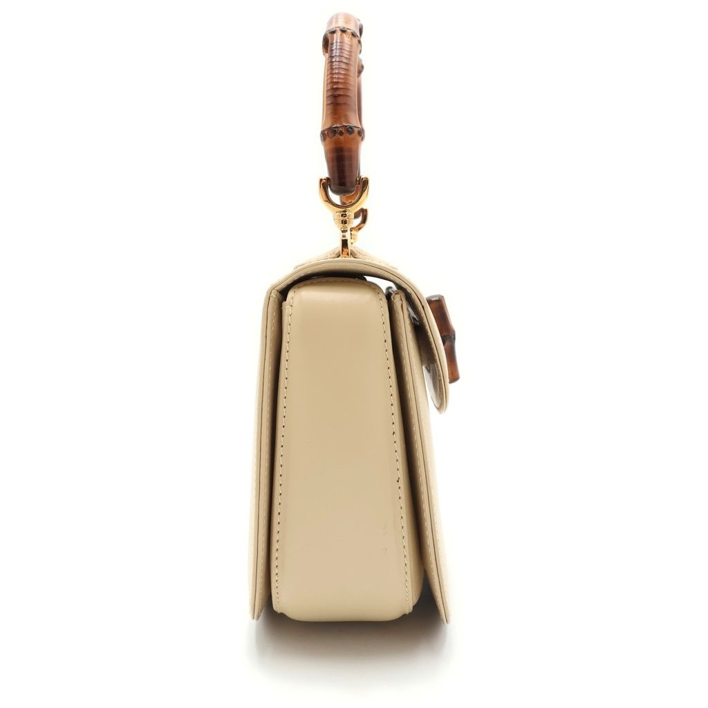 Gucci Bamboo 2-Way Shoulder Bag Beige Leather 000 46 Gold — view 3