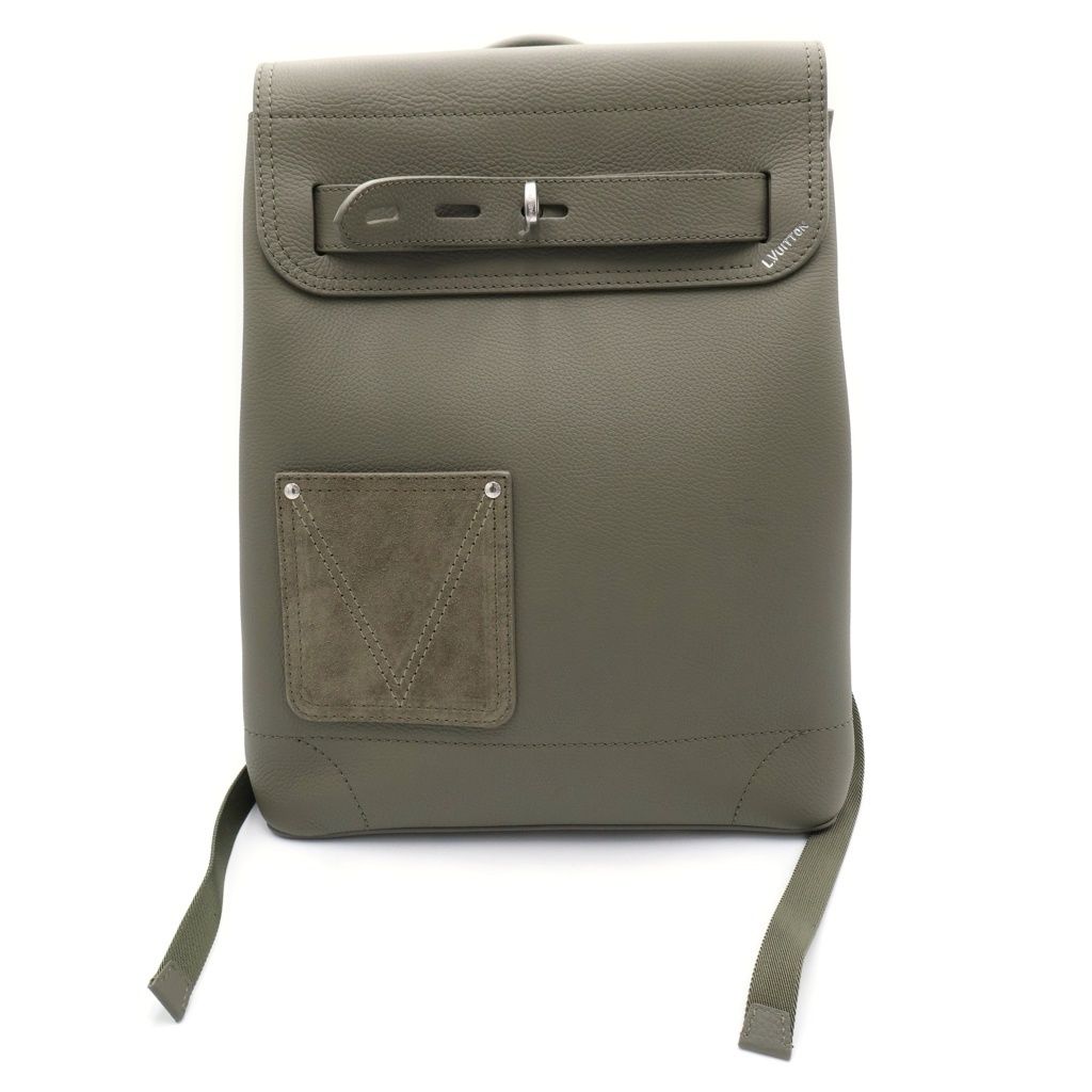 Louis Vuitton Steamer Backpack Khaki Green Leather Silver